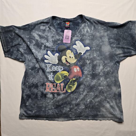 Vintage Disney Mickey Mouse Shirt Womens XL Tie Dye Keep It Real Graphic 90s - Picture 1 of 13